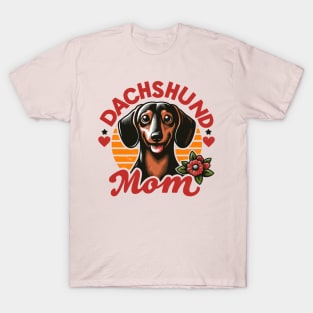 Dachshund Retro Sunset Dog Daschund T-Shirt